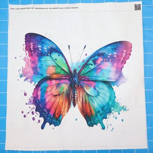 Butterfly 100% Cotton Fabric Panel Block | Small Quilting Sewing Square H68