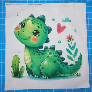 Dinosaur 100% Cotton Fabric Panel Block | Small Quilting Sewing Square P1308