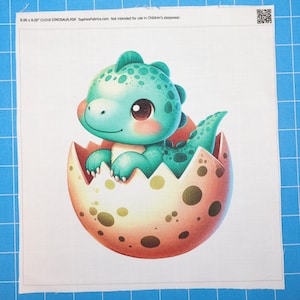 Dinosaur 100% Cotton Fabric Panel Block | Small Sewing Quilting Square O1018