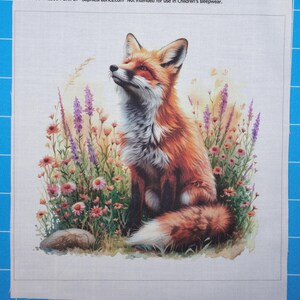 Floral Fox 100% Cotton Fabric Panel Block | Small Sewing Quilting ...