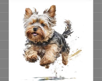 Yorkie Dog 100% Cotton Fabric Panel Block Quilt Square A340