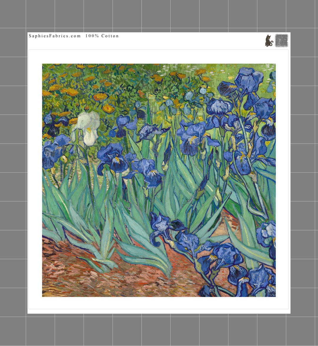 Vincent Van Gogh Irises 100% Cotton Fabric Panel Quilt Block A126 - Etsy