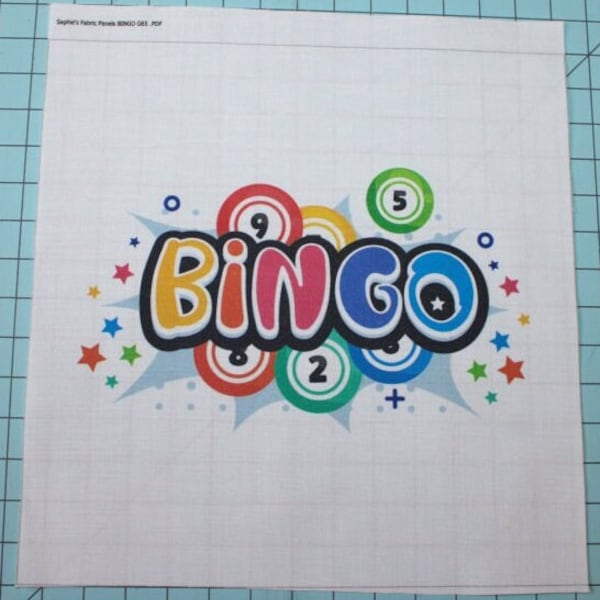 Bingo 100% Cotton Small Fabric Panel - Small Sewing Quilting Block G65