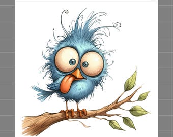Humor Bird 100% Cotton Fabric Panel Block Quilt Square M415
