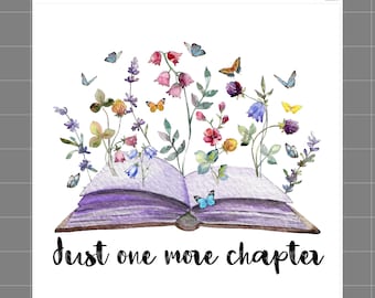 Just One More Chapter Books 100% Cotton Fabric Panel Block Quilt Square H3920