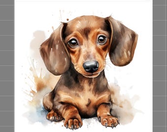 Dog Dachshund 100% Cotton Fabric Panel Block Quilt Square G4548