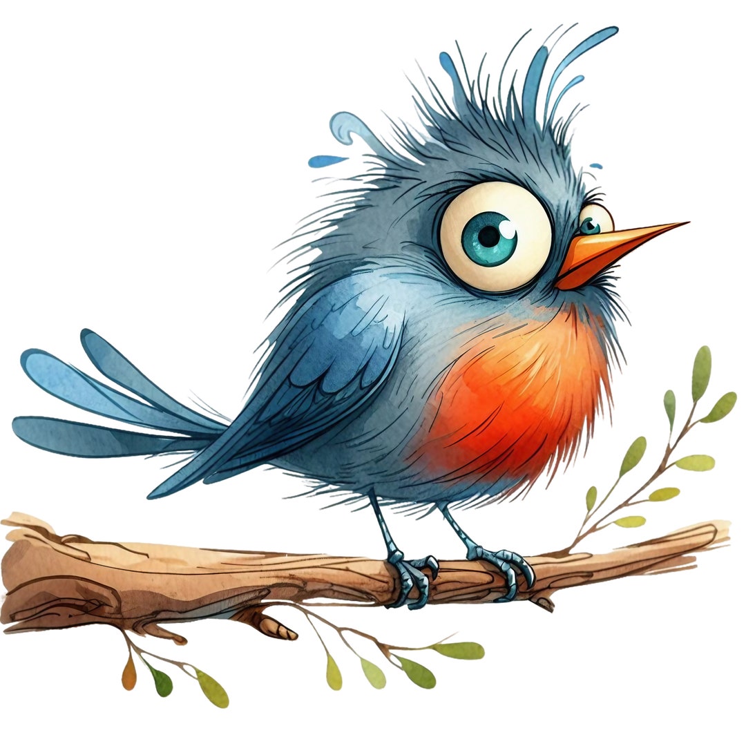 Humor Funny Bird 100% Cotton Fabric Panel Square Small Sewing Quilting ...