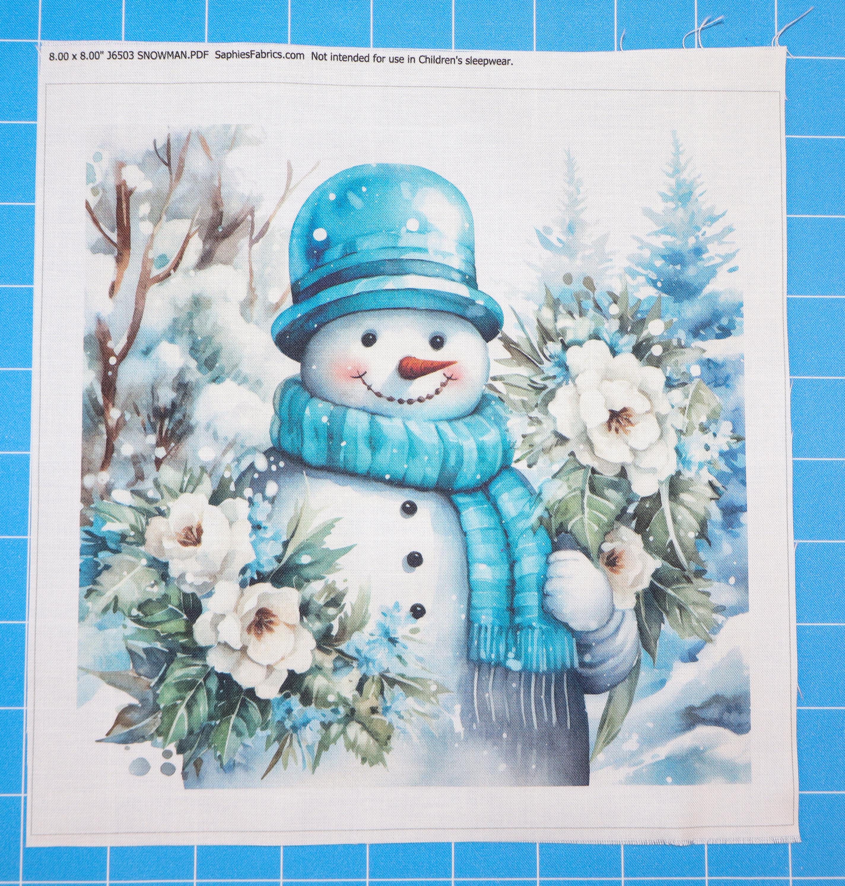 【レビューで送料無料】 Panel Fabric Cotton 100% Snowman Block Sewing Small | タレント・お笑い芸人