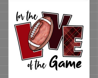 Football For the Love of the Game 100% Cotton Fabric Panel Block Quilt Square D149