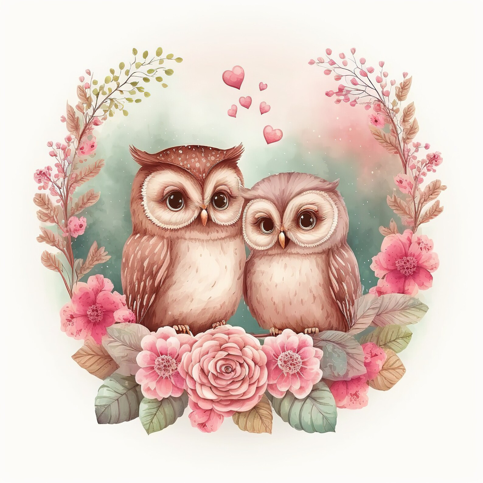 Owls Hearts Love 100% Cotton Fabric Panel Square Quilting - Etsy