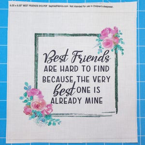 Best Friends 100% Cotton Fabric Panel Block | Small Sewing Quilting Square E43