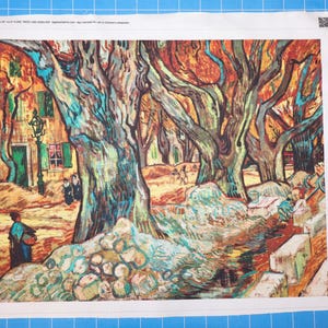 Vincent Van Gogh The Large Plane Trees 100% Cotton Fabric Panel | Quilting Sewing Panel A125