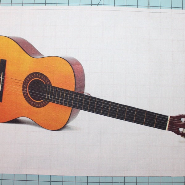 Guitar 100% Cotton Small Fabric Panel J5617