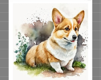 Corgi Dog 100% Cotton Fabric Panel Block Quilt Square A554