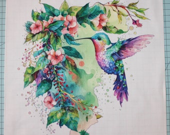 Pink Truck Pink Floral 100% Cotton Fabric Panel Square Small Quilting ...