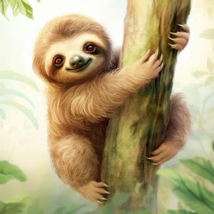 Sloth 100% Cotton Fabric Panel Block | Small Quilting Sewing Square ...