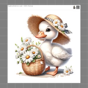 Goose 100% Cotton Fabric Panel Block | Small Sewing Quilting Square M2287
