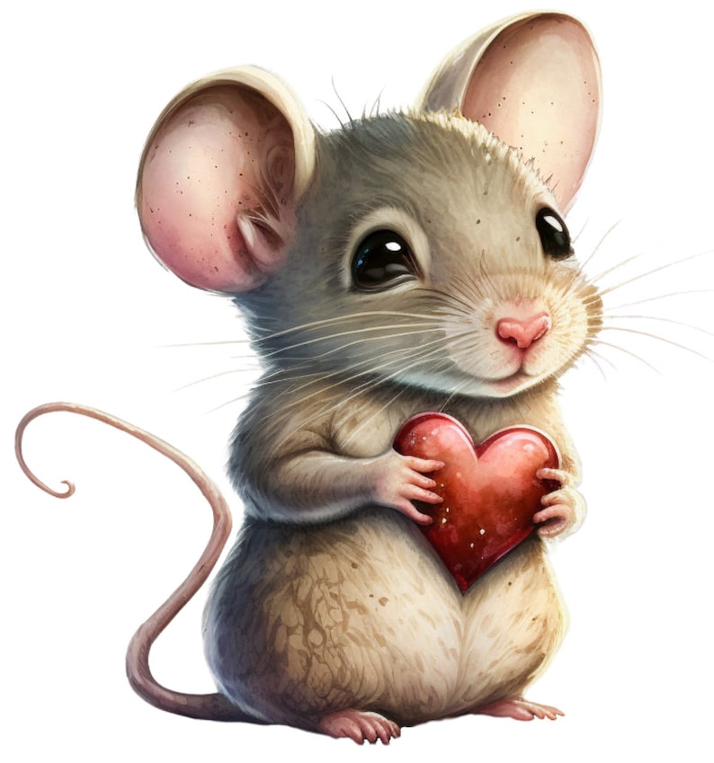 Mouse With Heart 100% Cotton Fabric Panel Square Quilting - Etsy