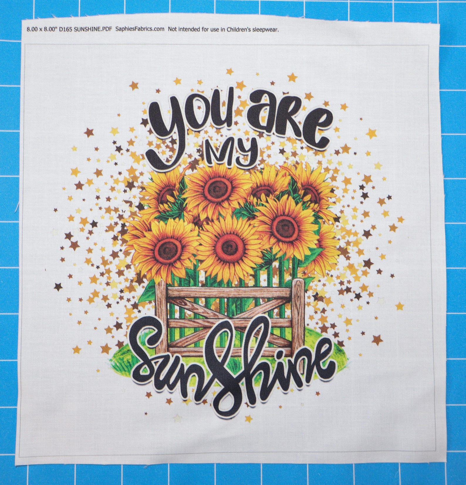 You Are My Sunshine 100% Cotton Fabric Panel Block Quilt Square D165 - Etsy