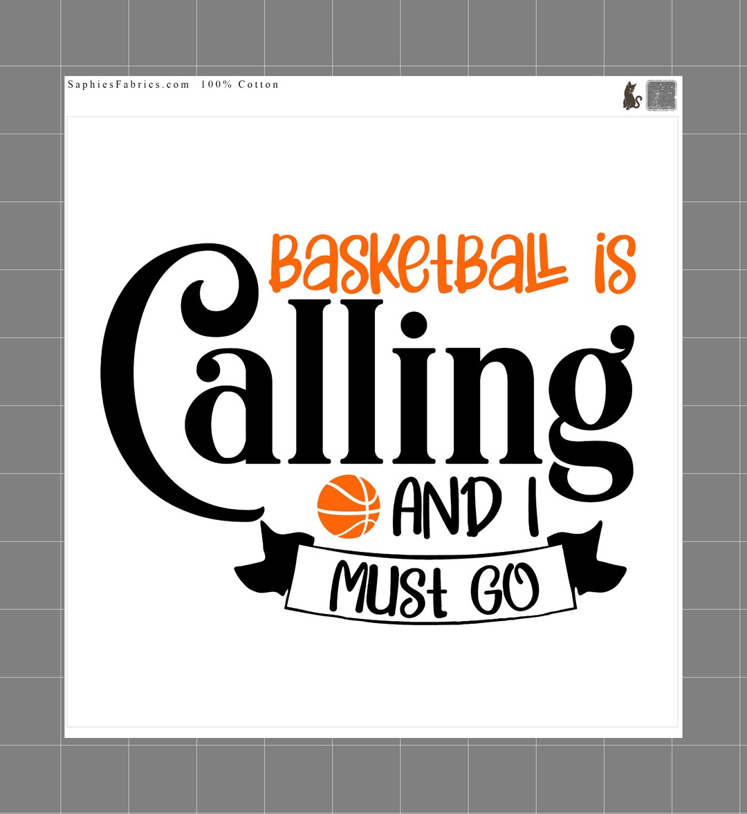 Basketball is Calling 100% Cotton Fabric Panel Block Quilt Square D516 ...