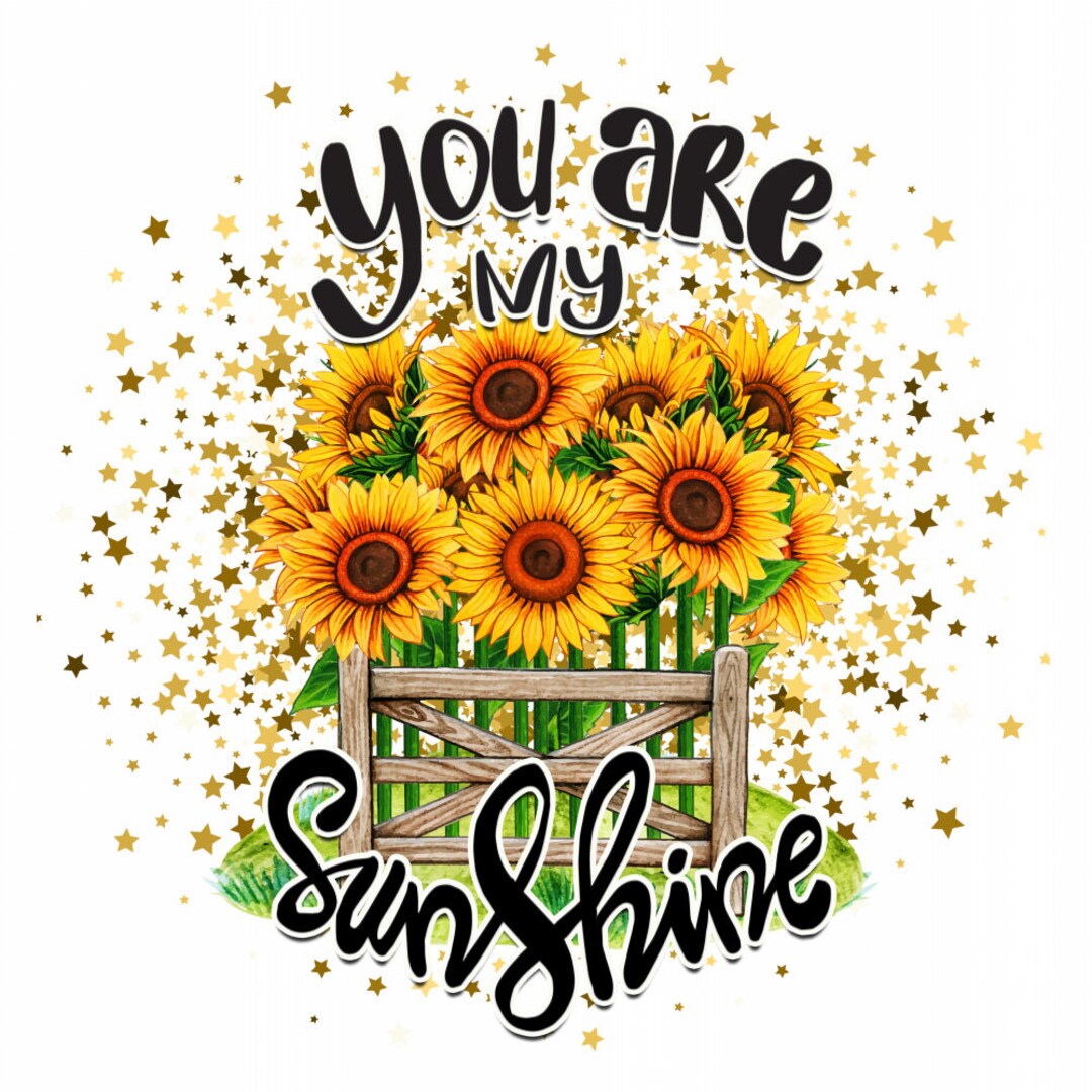 Sunflowers You Are My Sunshine 100 Cotton Fabric Panel Square Etsy