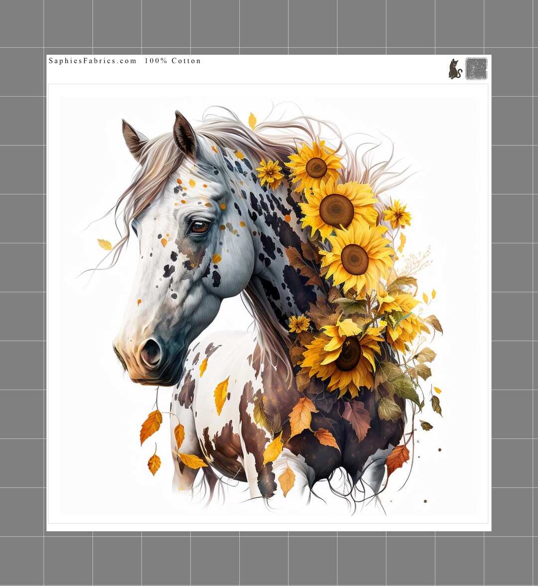 Sunflower Horse CW0907034CL Quilted Round Mat main image 1