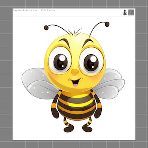 Bee 100% Cotton Fabric Panel Block Quilt Square