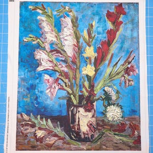 Vincent Van Gogh Floral Flowers 100% Cotton Fabric Panel | Quilting Sewing Panel A333