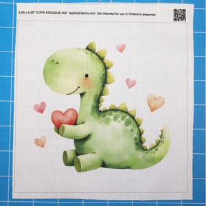 Dinosaur 100% Cotton Fabric Panel Block | Small Sewing Quilting Square O1046