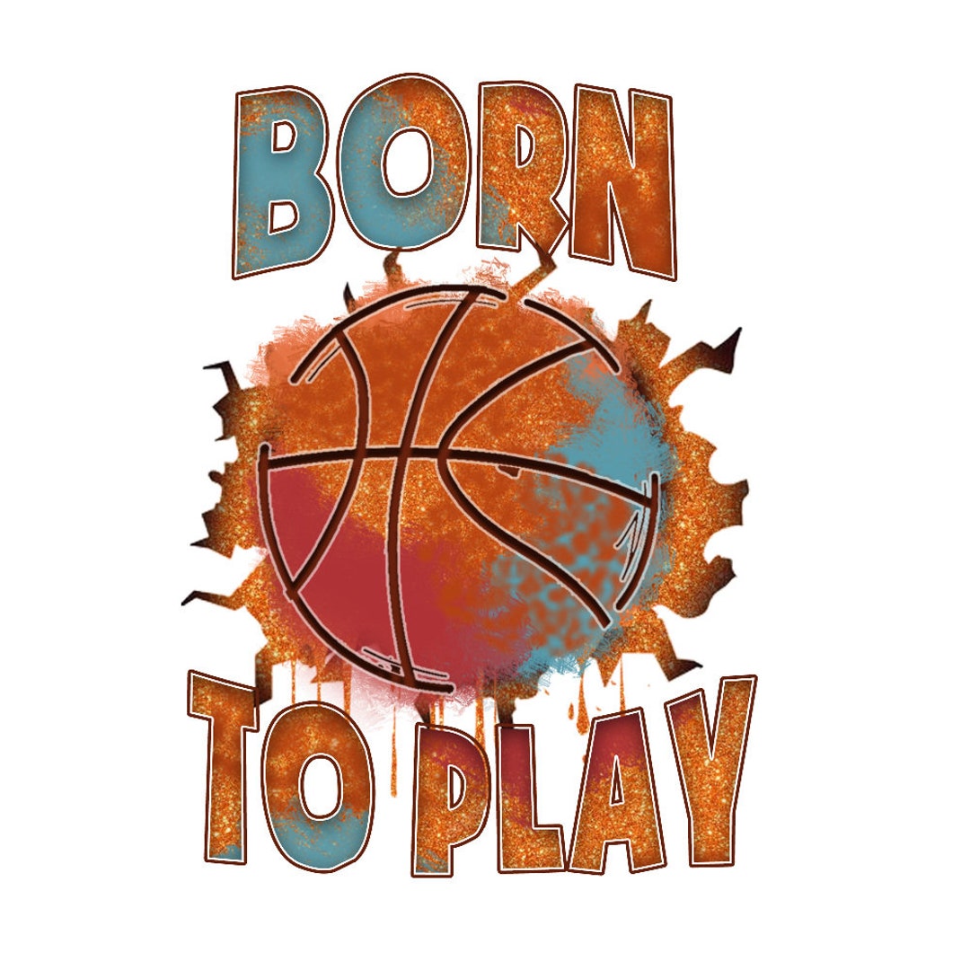Basketball Born to Play 100 Cotton Fabric Panel Square Etsy