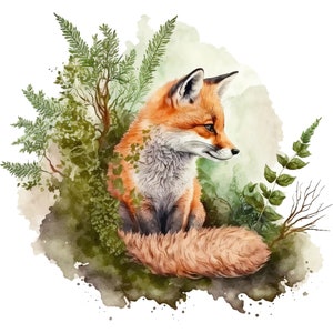 Fox 100% Cotton Fabric Panel Square Small Quilting Sewing Panel Block ...