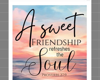 Proverbs 27:9 Faith Scripture 100% Cotton Fabric Panel Block Quilt Square DL109