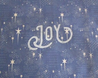 Christmas Joy Fabric Quilt Panel: Jesus Birth Star Holy Lord Angels Singing Christian~ 18"