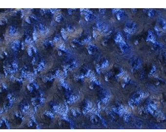Shannon Fabrics 1.83 Yard Cut Luxe Cuddle Minky Embossed Rose Midnight Blue Fabric