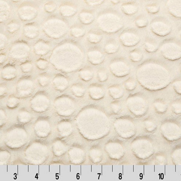 Shannon Fabrics 2 Yard Cut Luxe Cuddle Minky Ivory Embossed Pebble Stones or Water Bubbles Fabric