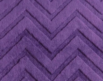 Amethyst Purple Embossed Chevron Minky Fabric Shannon Fabrics 2 Yard Cuddle Cuts