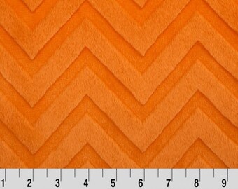 Shannon Fabrics 2 Yard Cut Cuddle Minky Fabric: Orange Embossed Chevron
