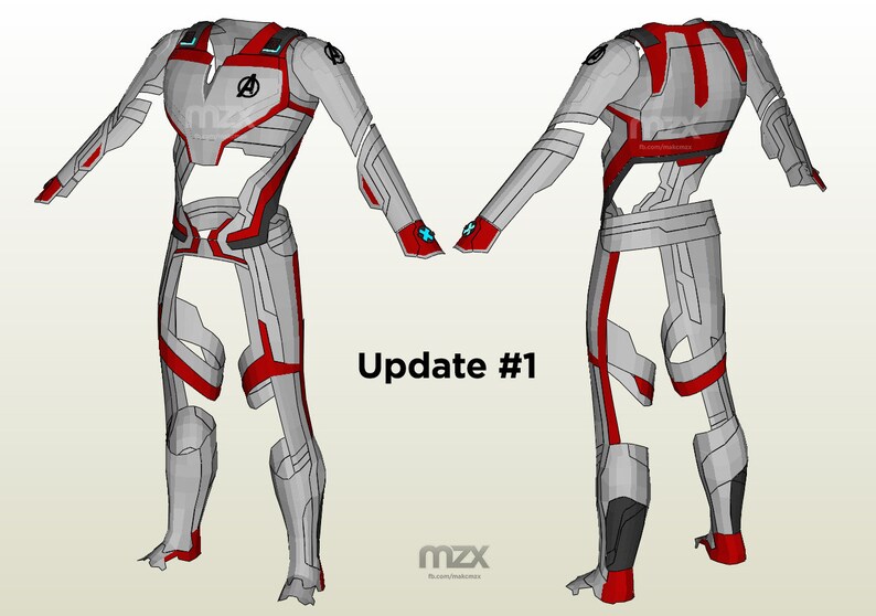 Avengers Endgame Quantum Suit Pepakura Pattern Diy Fix 1