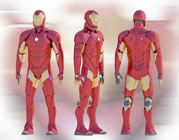 Unbesiegbare Iron Man Comic Anzug Pepakura Diy Etsy