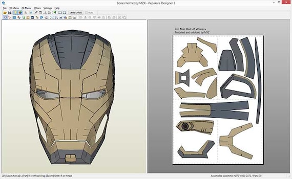 iron man helmet pepakura file download