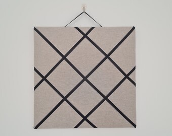 Fabric Notice Board, Neutral and Black Notice Boards,  Fabric Padded Memo Board.