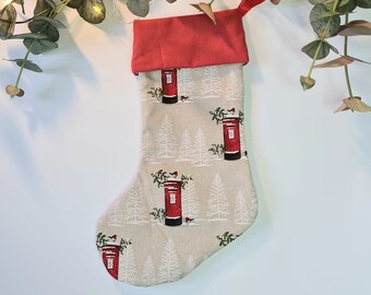 SALE, Christmas Stocking, Personalised Stockings, Traditional Christmas Fabric, Handmade Christmas Stocking, Festive Decor