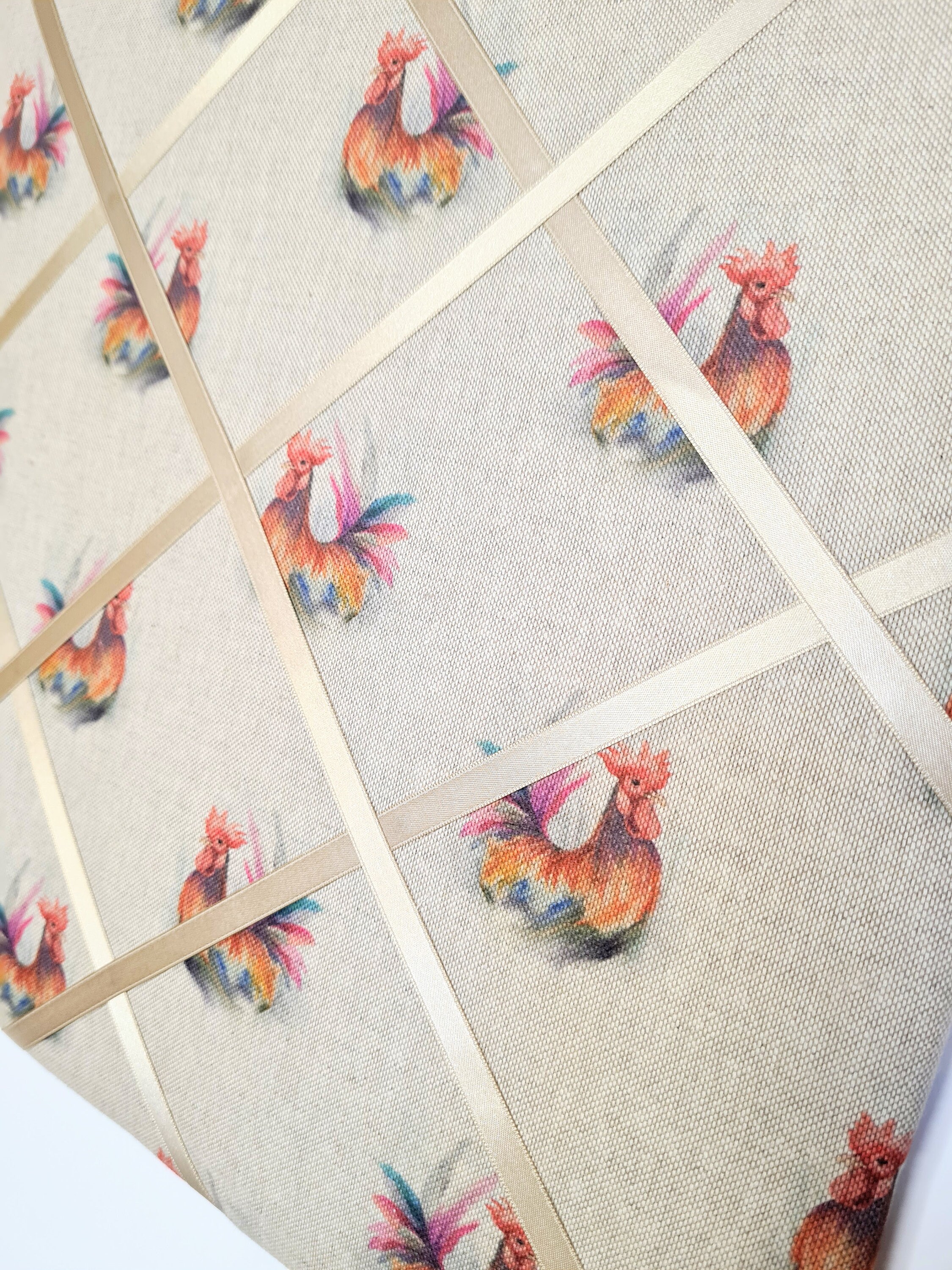 Padded Notice Board, Rooster, Chicken Fabric, Memo Boards, Kitchen Notice Board Etsy UK