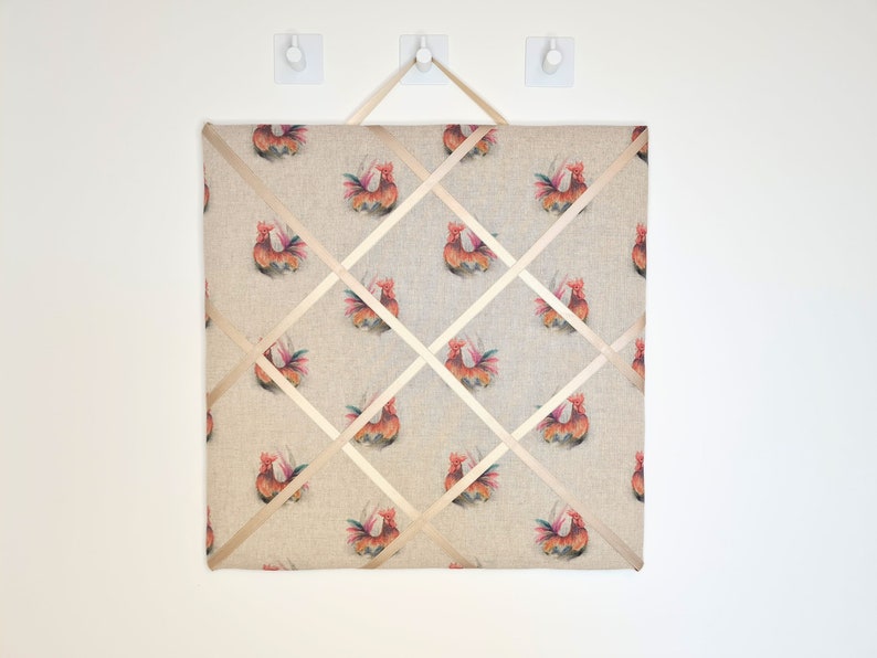 Padded Notice Board, Rooster, Chicken Fabric, Memo Boards, Kitchen