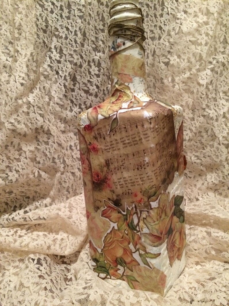 Decoupage bottles made to order Etsy