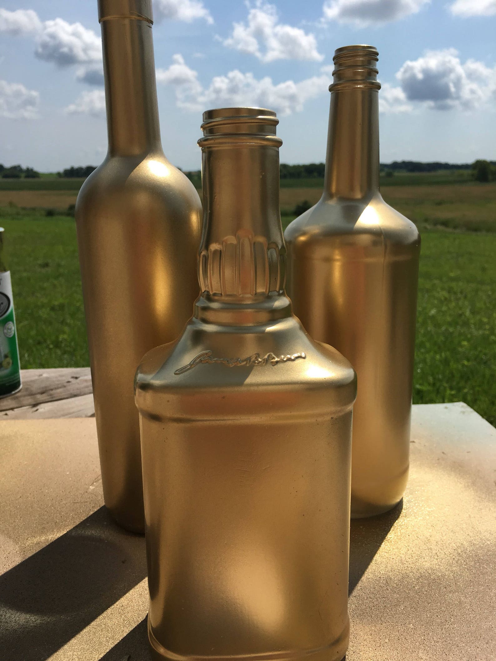 Metallic gold bottles varying shapes and sizes Etsy