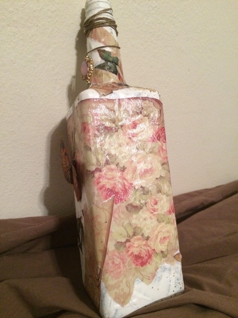 Decoupage bottles made to order Etsy