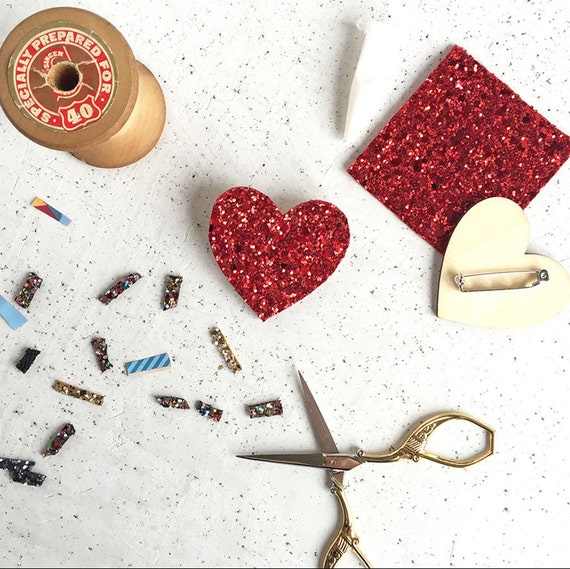 Items similar to Glitter brooch DIY kit Craft kit diy craft kit