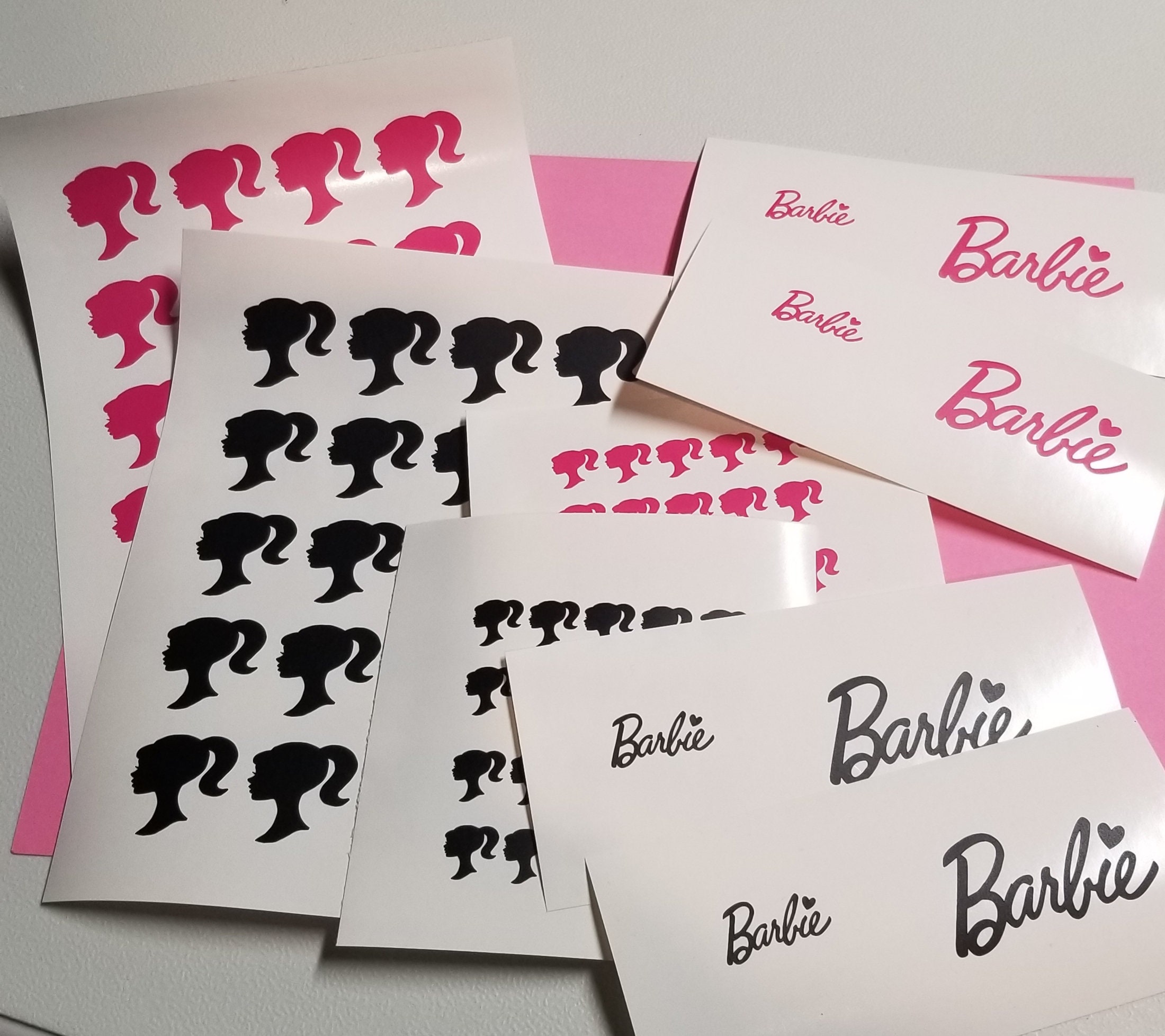 Barbie Vinyl Decals Barbie Signature and Silhouette Vinyl Etsy