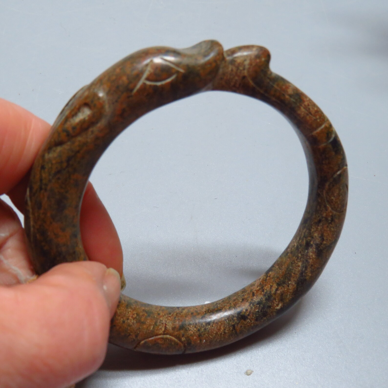 Chinese Jade Bangle BRACELET in Tibetan Style With DRAGON Head Etsy UK